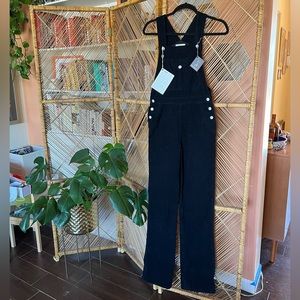 Alexa Chung Black Corduroy Overalls